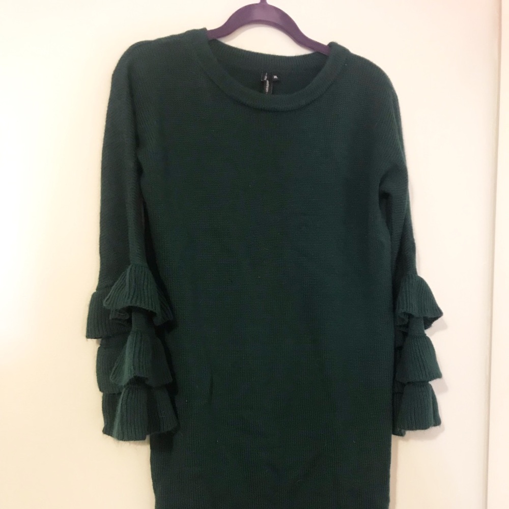 Bell sleeve sweater dress